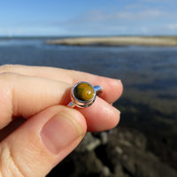 Ocean Jasper Ring Size 9, Small Orbicular Gemstone, 925 Sterling Silver