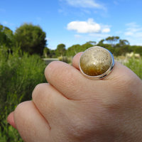 Coral Ring Size 6, Indonesian Fossil Gemstone, 925 Sterling Silver 