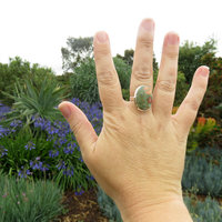 Rhyolite Ring Size 7.5, Rainforest Jasper Gemstone, 925 Sterling Silver