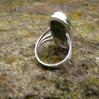 Rhyolite Ring Size 7.5, Oval Jasper Gemstone Cabochon, 925 Sterling Silver