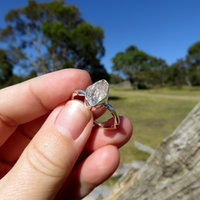 Herkimer Diamond Ring Size 10 U 62 Hammered 925 Sterling Silver