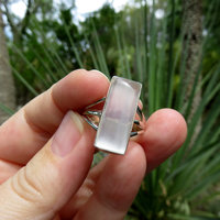 Selenite Ring Size 9 S 60 White Crystal 925 Sterling Silver